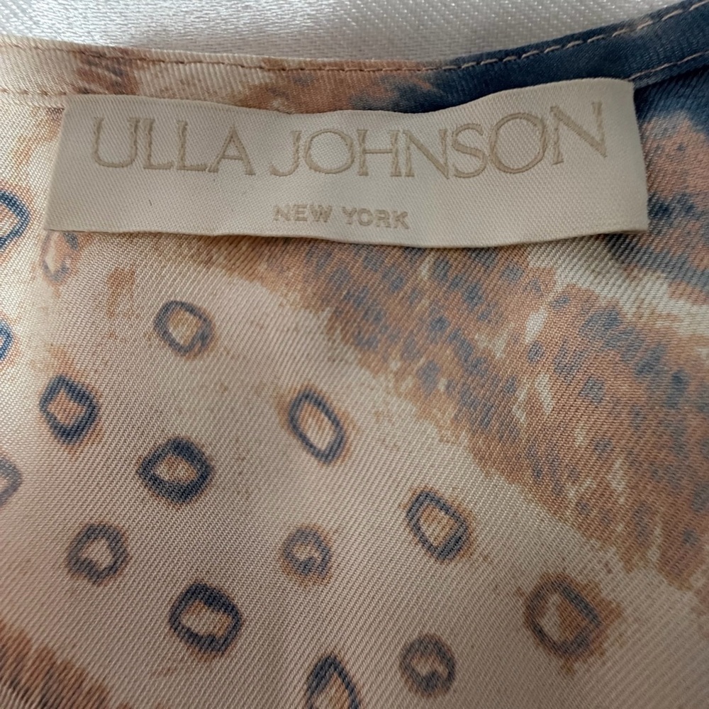 Ulla Johnson Blue and Cream Floral Ruffle Midi Dress - Picture 10 of 16